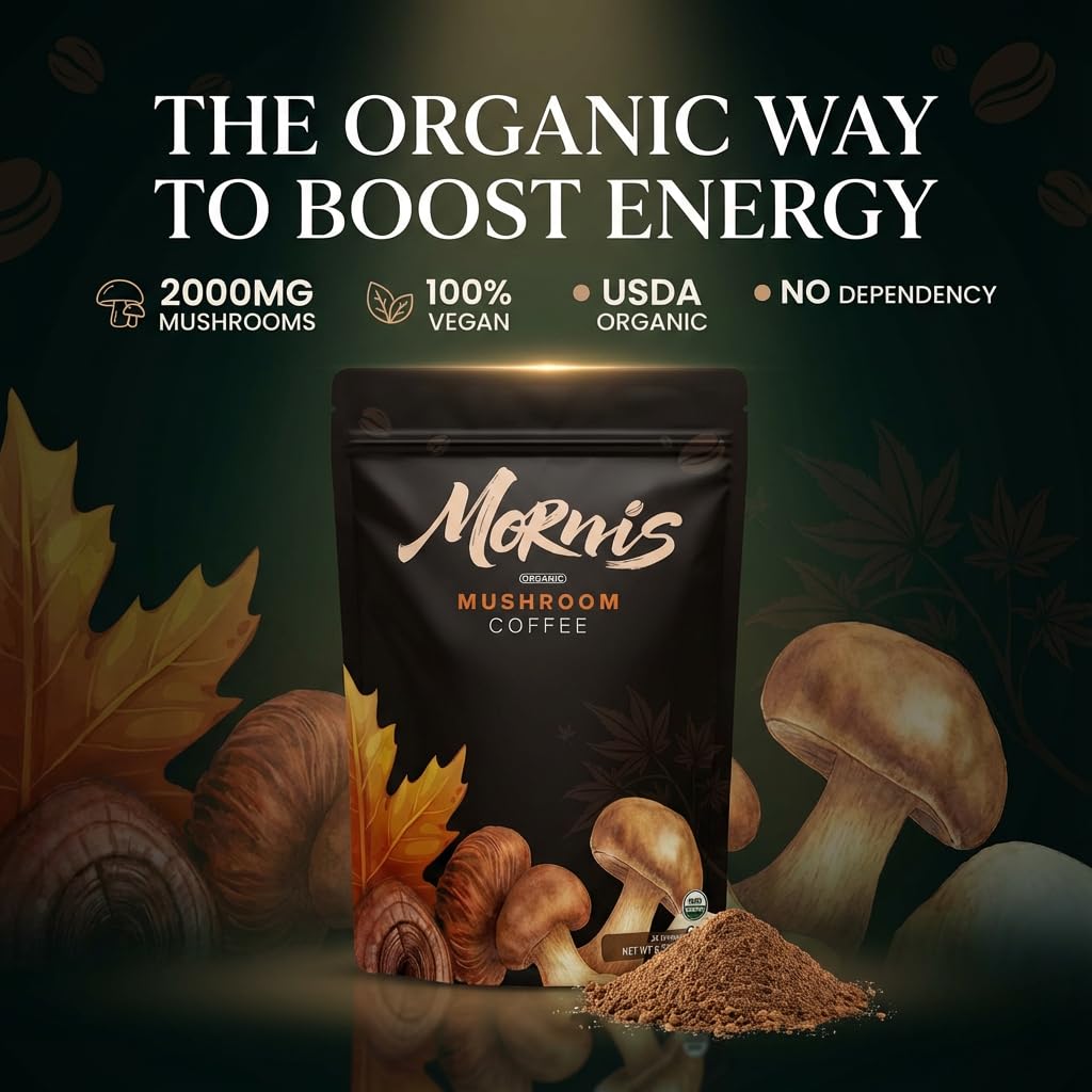 Organic Mushroom Coffee – Adaptogenic Blend for Energy, Focus & Mental Clarity