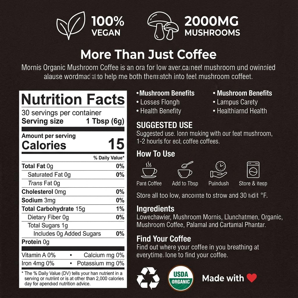 Organic Mushroom Coffee – Adaptogenic Blend for Energy, Focus & Mental Clarity